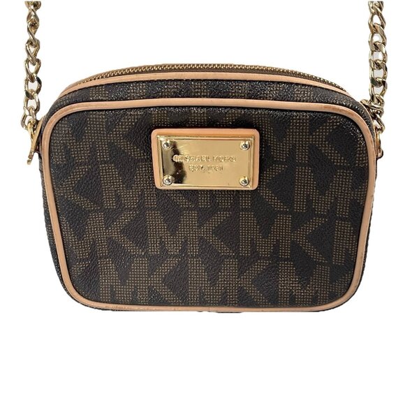Michael Kors Handbags - Michael Michael Kors Leather Jet Set Crossbody Logo Mini Bag Purse